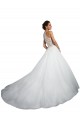 Acquista Avorio Abito da ballo Alto Collo Tulle Pizzo Abiti da sposa