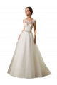 Acquista Avorio Abito da ballo Illusione Tulle Pizzo Abiti da sposa