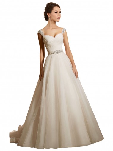 Acquista Avorio Abito da ballo Innamorato Tulle Abiti da sposa