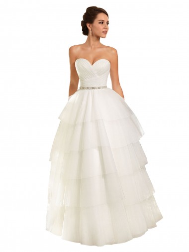 Acquista Avorio Abito da ballo Innamorato Tulle Abiti da sposa