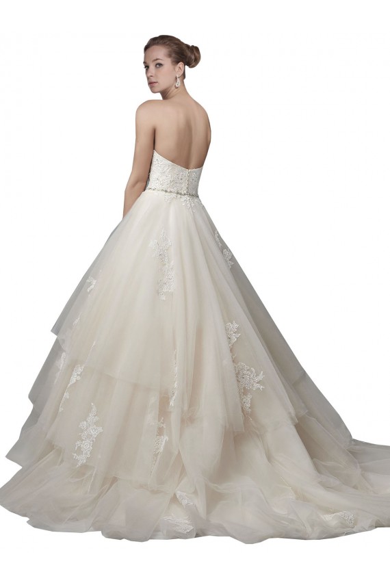 Acquista Avorio Abito da ballo Scoop Senza spalline Tulle Pizzo Abiti da sposa
