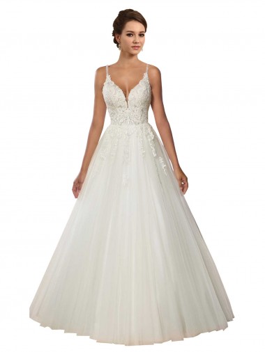 Acquista Avorio Abito da ballo Sottili Tulle Pizzo Boho Abiti da sposa