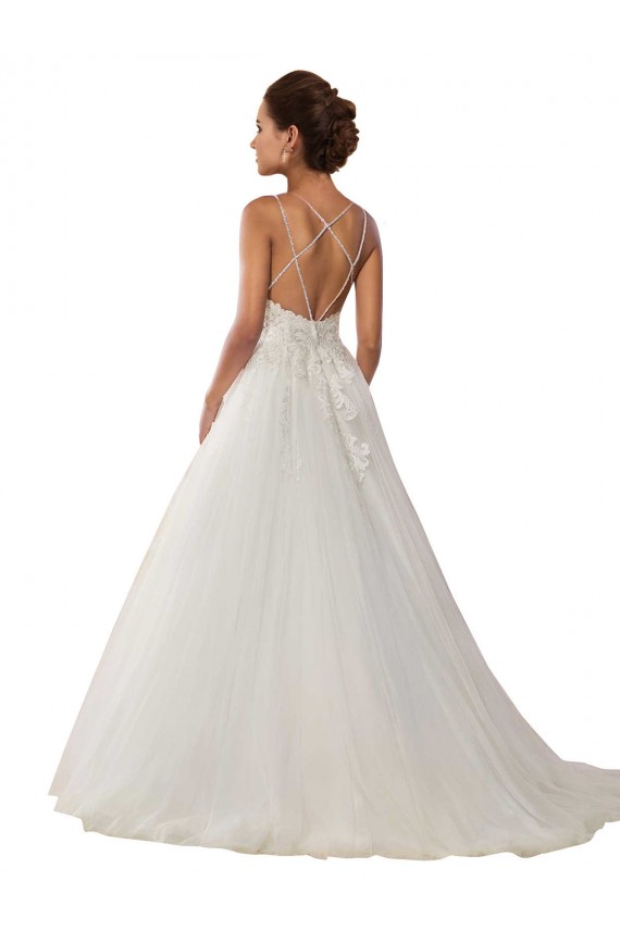Acquista Avorio Abito da ballo Sottili Tulle Pizzo Boho Abiti da sposa