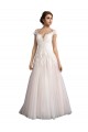 Acquista Avorio & Champagne Linea A Illusione Cattedrale di treno Tulle Pizzo Spiaggia Abiti da sposa