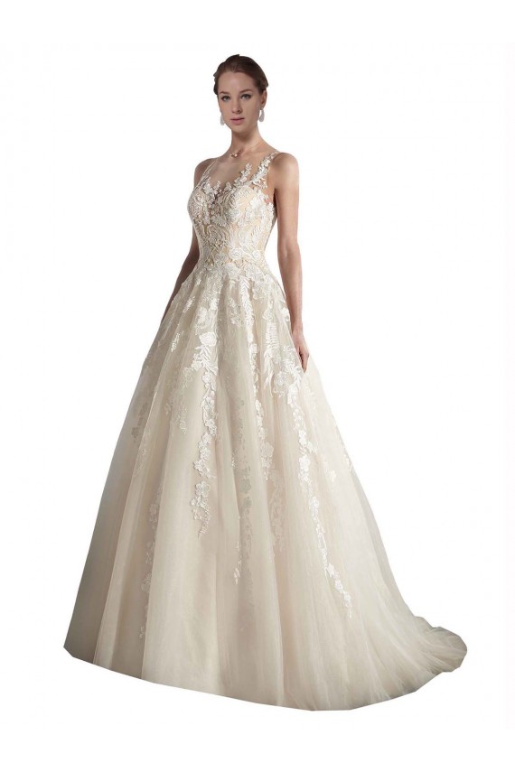 Acquista Avorio & Champagne Linea A Illusione Tulle Abiti da sposa