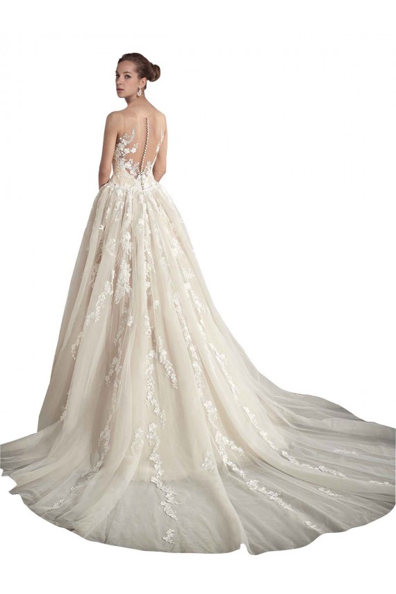 Acquista Avorio & Champagne Linea A Illusione Tulle Abiti da sposa