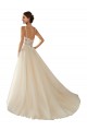 Acquista Avorio & Champagne Linea A Scollatura a V Tulle Pizzo Classico Abiti da sposa