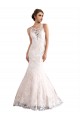 Acquista Avorio & Champagne Stile sirena Illusione Cattedrale di treno Tulle Pizzo Abiti da sposa