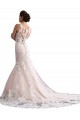 Acquista Avorio & Champagne Stile sirena Illusione Cattedrale di treno Tulle Pizzo Abiti da sposa