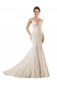 Acquista Avorio & Champagne Stile sirena Illusione Pizzo Abiti da sposa