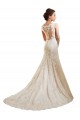 Acquista Avorio & Champagne Stile sirena Illusione Pizzo Abiti da sposa