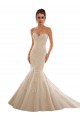 Acquista Avorio & Champagne Stile sirena Innamorato Tulle Pizzo Abiti da sposa
