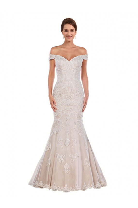 Acquista Avorio & Champagne Stile sirena Pizzo Classico Abiti da sposa