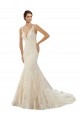 Acquista Avorio & Champagne Stile sirena Scollatura a V Pizzo Abiti da sposa