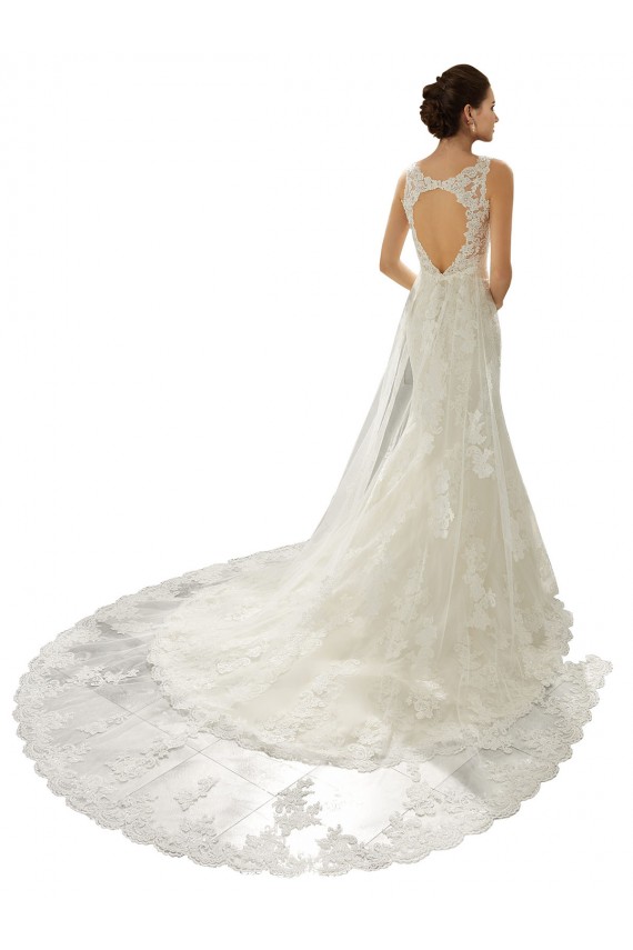 Acquista Avorio & Champagne Stile sirena Scollatura a V Tulle Pizzo Abiti da sposa