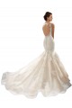 Acquista Avorio & Champagne Stile sirena Scollatura a V Tulle Pizzo Classico Abiti da sposa