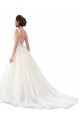Acquista Avorio Linea A Illusione Cattedrale di treno Tulle Pizzo Spiaggia Abiti da sposa
