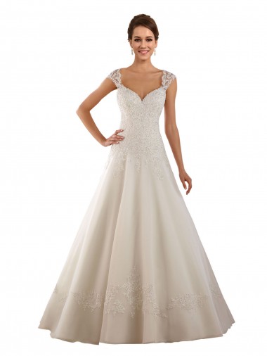 Acquista Avorio Linea A Innamorato Pizzo Abiti da sposa