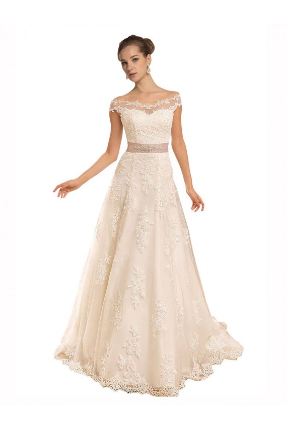 Acquista Avorio Linea A Pizzo Spiaggia Abiti da sposa