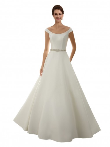 Acquista Avorio Linea A Raso Classico Abiti da sposa