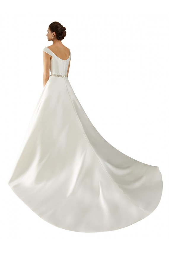 Acquista Avorio Linea A Raso Classico Abiti da sposa