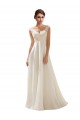 Acquista Avorio Linea A Scollatura a V Sweep treno Chiffona Pizzo Abiti da sposa