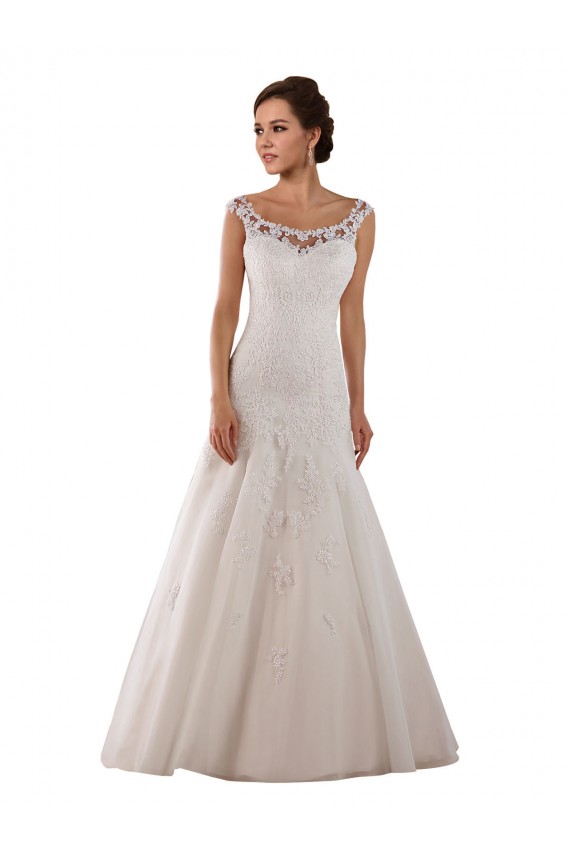 Acquista Avorio Linea A Scoop Tulle Abiti da sposa