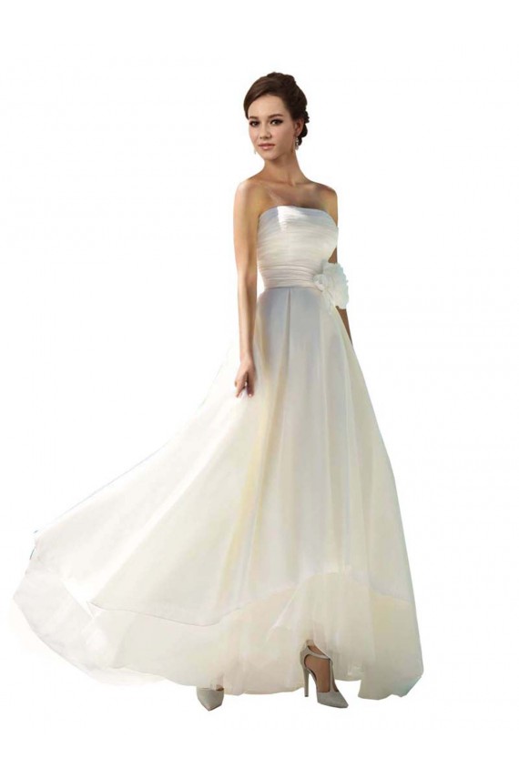 Acquista Avorio Linea A Senza spalline Chiffona Abiti da sposa