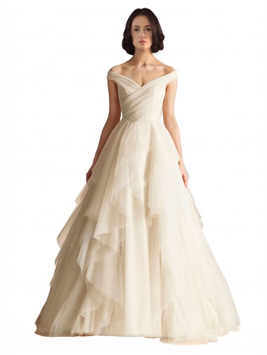Acquista Avorio Linea A Tulle Abiti da sposa