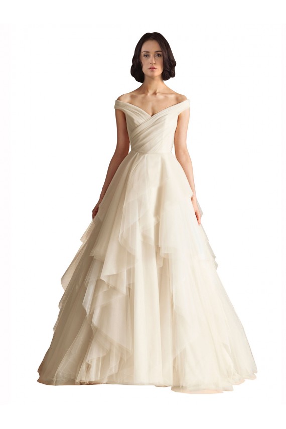 Acquista Avorio Linea A Tulle Abiti da sposa