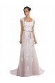 Acquista Avorio & Rosa Stile sirena Senza spalline Sweep treno Tulle Pizzo Spiaggia Abiti da sposa