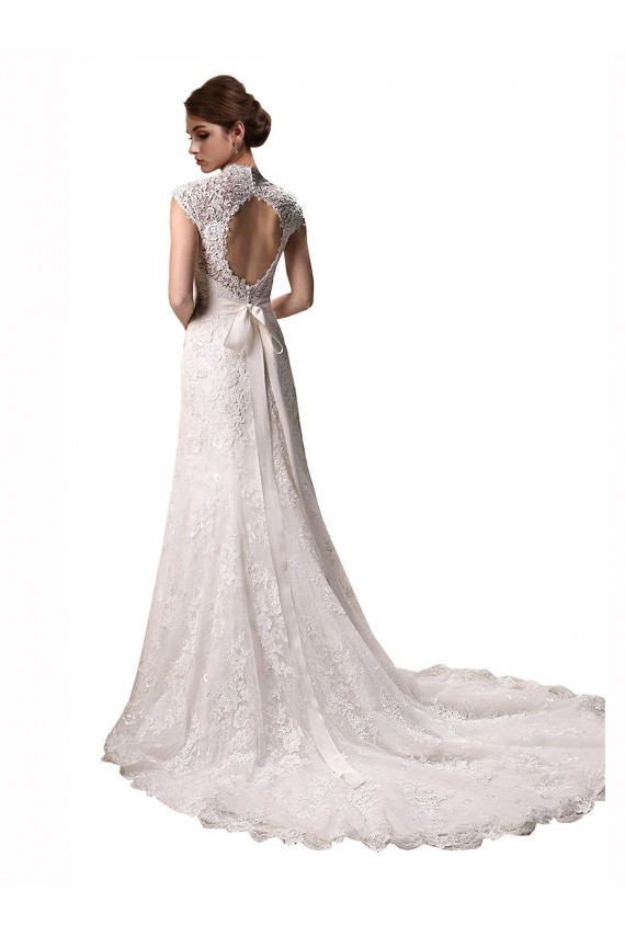 Acquista Avorio Stile sirena Capestro Scollatura a V Pizzo Abiti da sposa