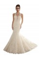 Acquista Avorio Stile sirena Illusione Pizzo Abiti da sposa