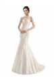 Acquista Avorio Stile sirena Illusione Pizzo Abiti da sposa