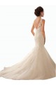 Acquista Avorio Stile sirena Illusione Tulle Pizzo Abiti da sposa
