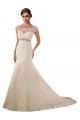 Acquista Avorio Stile sirena Illusione Tulle Pizzo Abiti da sposa