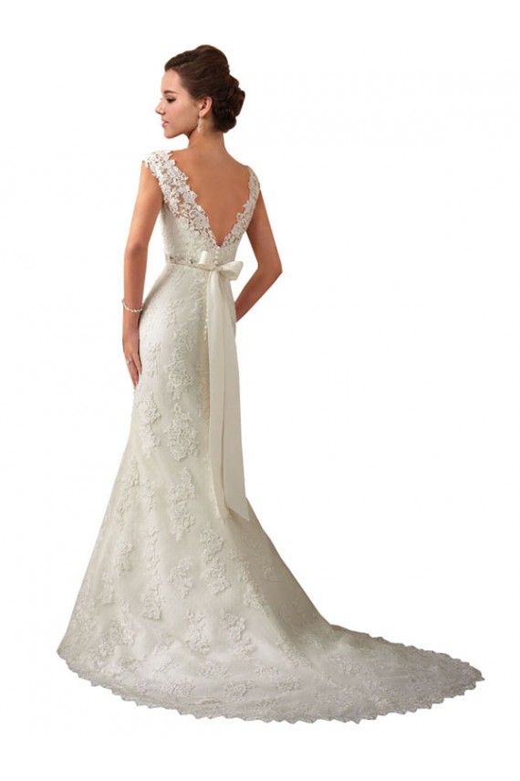 Acquista Avorio Stile sirena Illusione Tulle Pizzo Abiti da sposa