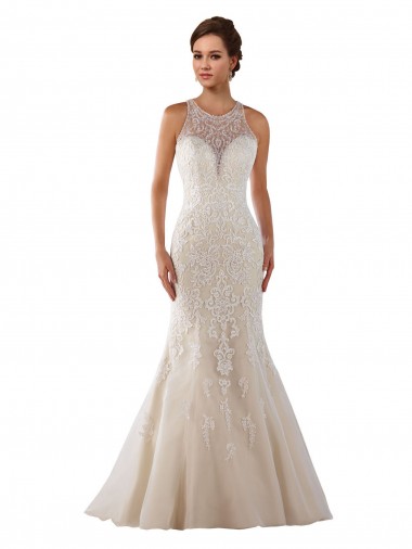 Acquista Avorio Stile sirena Innamorato Pizzo Abiti da sposa