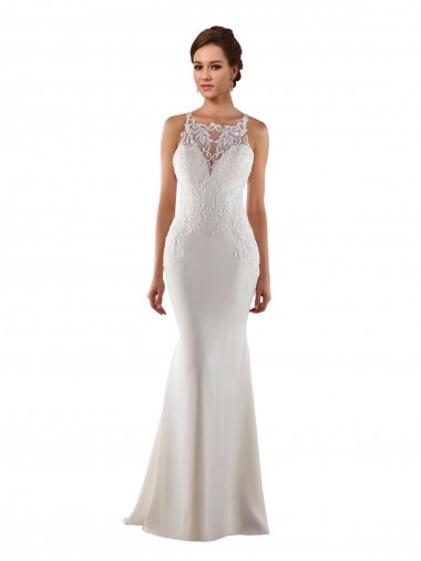 Acquista Avorio Stile sirena Innamorato Sweep treno Pizzo Crespo Elastico Abiti da sposa