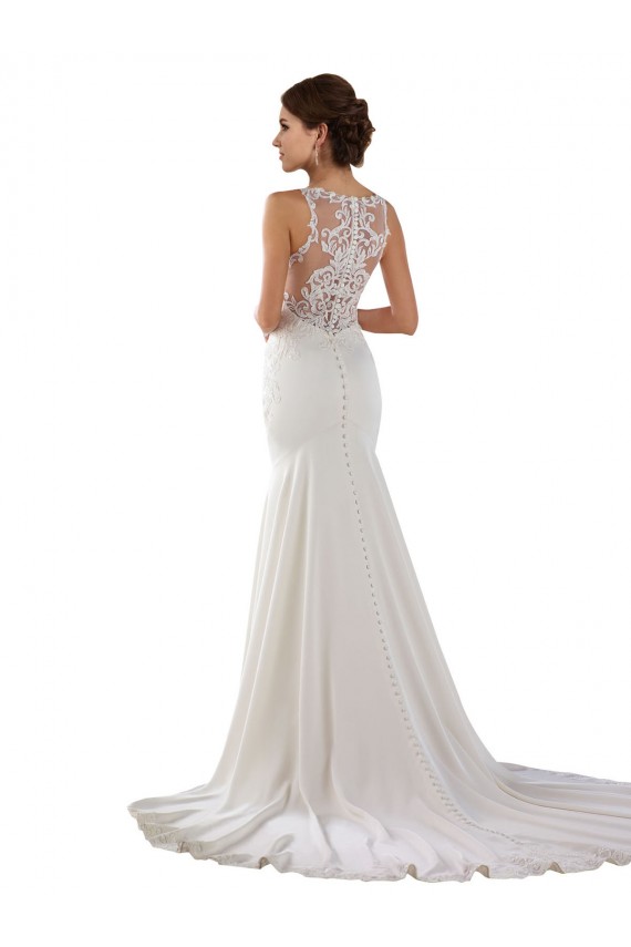 Acquista Avorio Stile sirena Innamorato Sweep treno Pizzo Crespo Elastico Abiti da sposa
