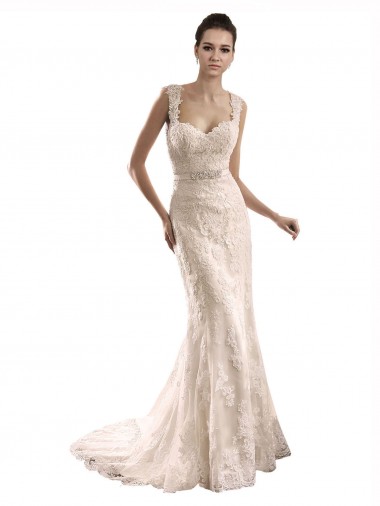 Acquista Avorio Stile sirena Innamorato Tulle Pizzo Abiti da sposa