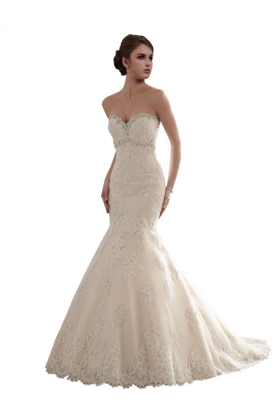 Acquista Avorio Stile sirena Innamorato Tulle Pizzo Classico Abiti da sposa
