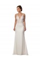 Acquista Avorio Stile sirena Scollatura a V Pizzo Crespo Elastico Abiti da sposa