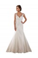 Acquista Avorio Stile sirena Scollatura a V Raso Classico Abiti da sposa