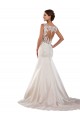 Acquista Avorio Stile sirena Scollatura a V Raso Classico Abiti da sposa