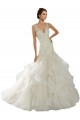 Acquista Avorio Stile sirena Scollatura a V Tulle Abiti da sposa