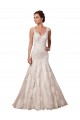 Acquista Avorio Stile sirena Scollatura a V Tulle Pizzo Abiti da sposa