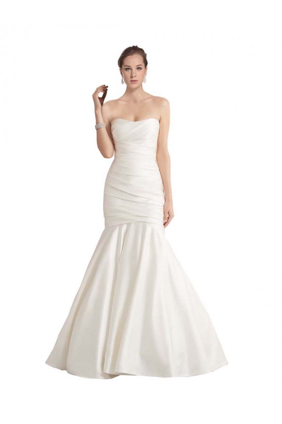 Acquista Avorio Stile sirena Senza spalline Raso Spiaggia Abiti da sposa