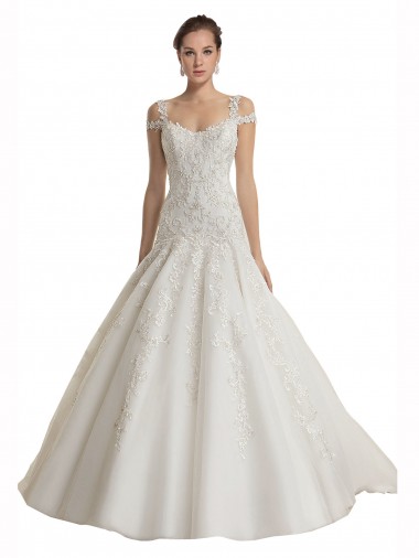 Acquista Avorio Stile sirena Sweep treno Tulle Pizzo Abiti da sposa