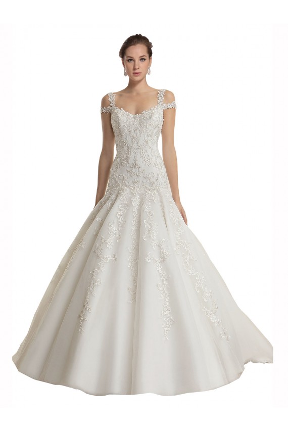Acquista Avorio Stile sirena Sweep treno Tulle Pizzo Abiti da sposa